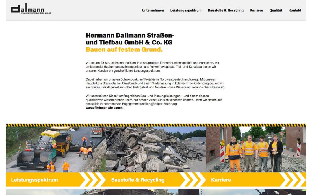 Webseite mit integrierter Karriereseite für Dallmann von team4media