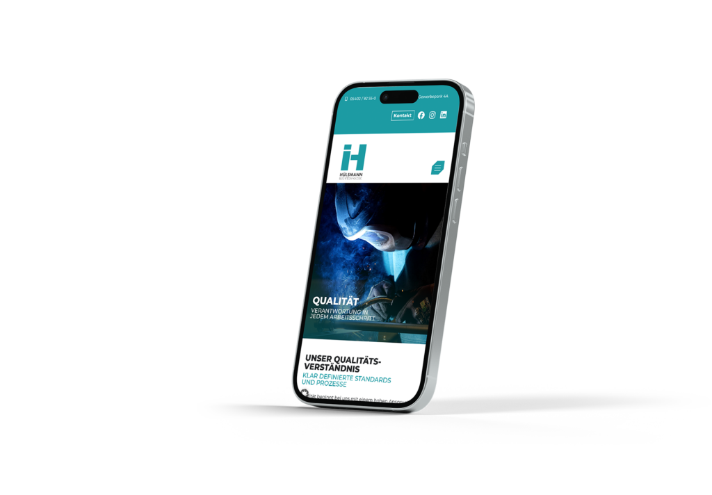 Hülsmann Blechtechnologie Relaunch der Website Mockup auf Handy